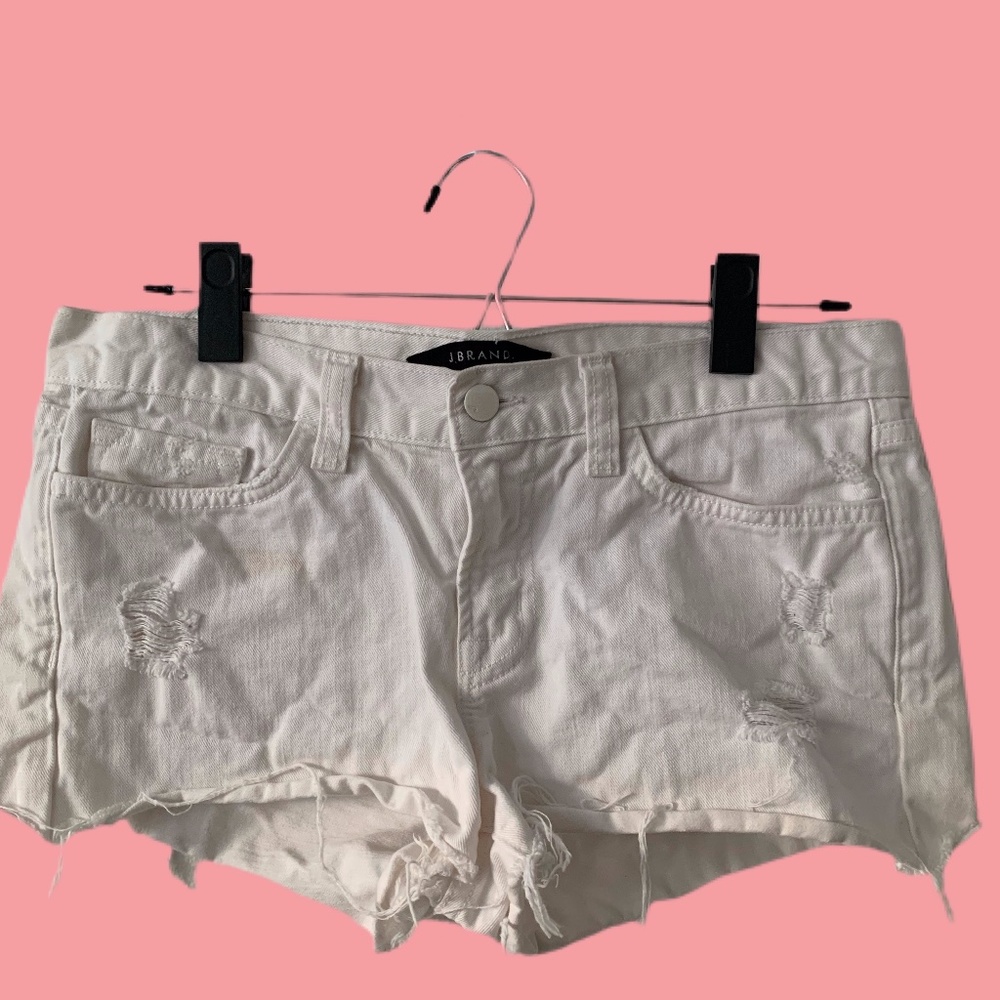 White jean shorts